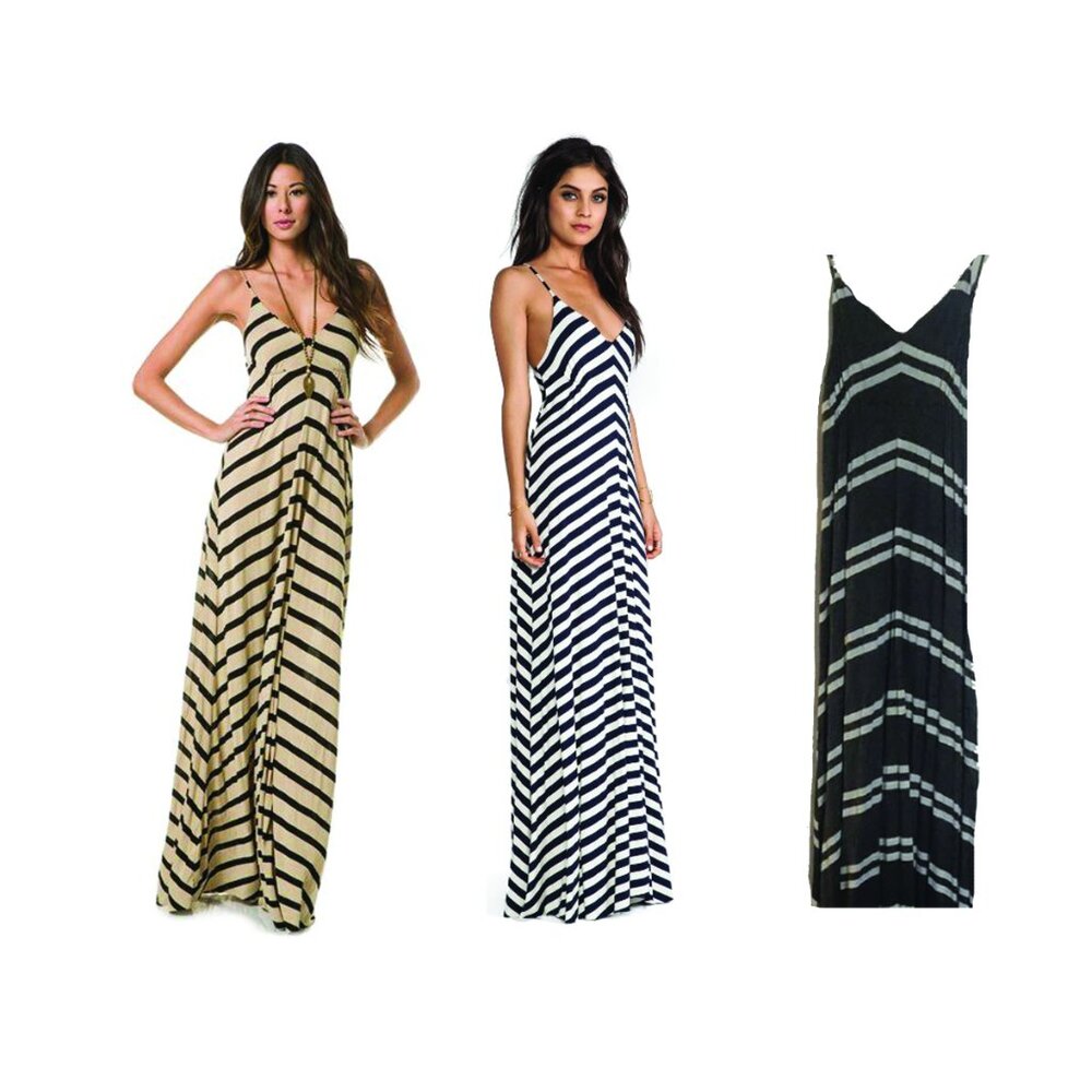 QTY 3- Eight Sixty Striped Maxi Dresses!!! FULL WARDROBE GLOW-UP